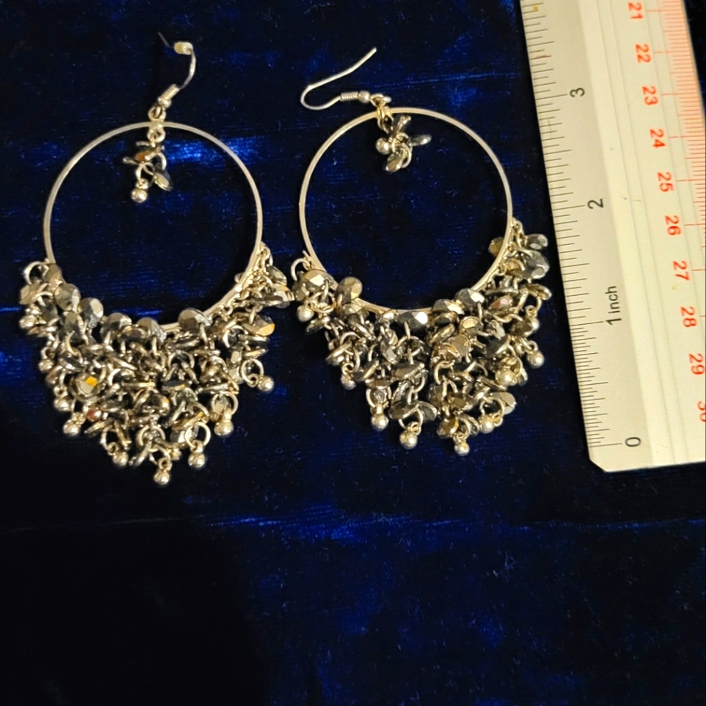 Silver Loop Earrings - image 1